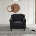 Fashionable Living Room Sofa Single Seat, Black Fabric Antique Black Gray Velvet Wood Primary Living Space Soft American Traditional,Casual Rubberwood Memory Foam And Polyurethane Foam Polyester 1 Seat
