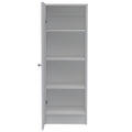 Pantry Miami, Single Door Cabinet, White Finish White Particle Board