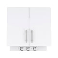 Wall Storage Cabinet Alikuri, Four Cabinets, White Finish White Particle Board
