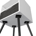 Nightstand Fugaz, Open Shelf, Single Drawer, Smokey Oak White Finish Multicolor Particle Board