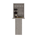 Foldable Table Tacoma, Seven Interior Shelves, Light Gray Finish Light Gray Particle Board