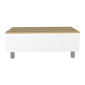 Lift Top Coffee Annapolis, Storage Compartment, White Light Oak Finish White Light Oak Particle Board