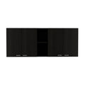 Wall Cabinet Ontario, Double Door, Black Wengue Finish Black Particle Board