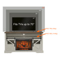 60 Inch Electric Fireplace Entertainment Center With Door Sensor Jasmine White Color Powder Coated Electric Jasmine White Vent Free Yes Insert Wood Stainless Steel Glass Electric