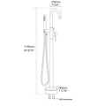 Freestanding Bathtub Faucet With Hand Shower Brushed Nickel Metal