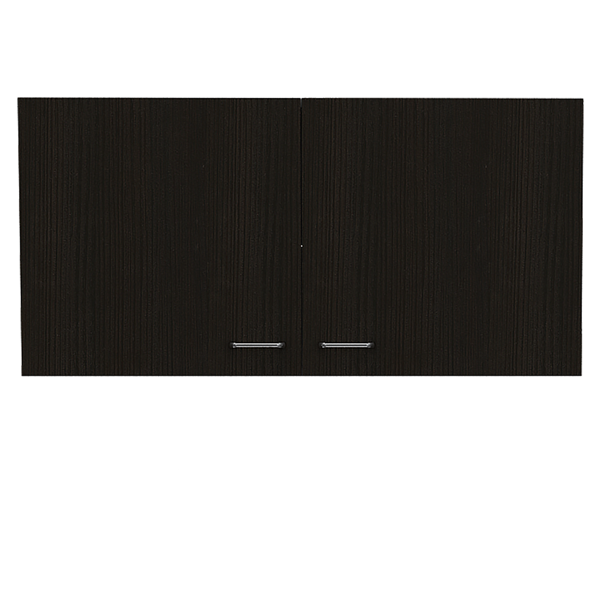 Wall Cabinet Toran, Two Shelves, Double Door, Black Wengue Finish Black Particle Board