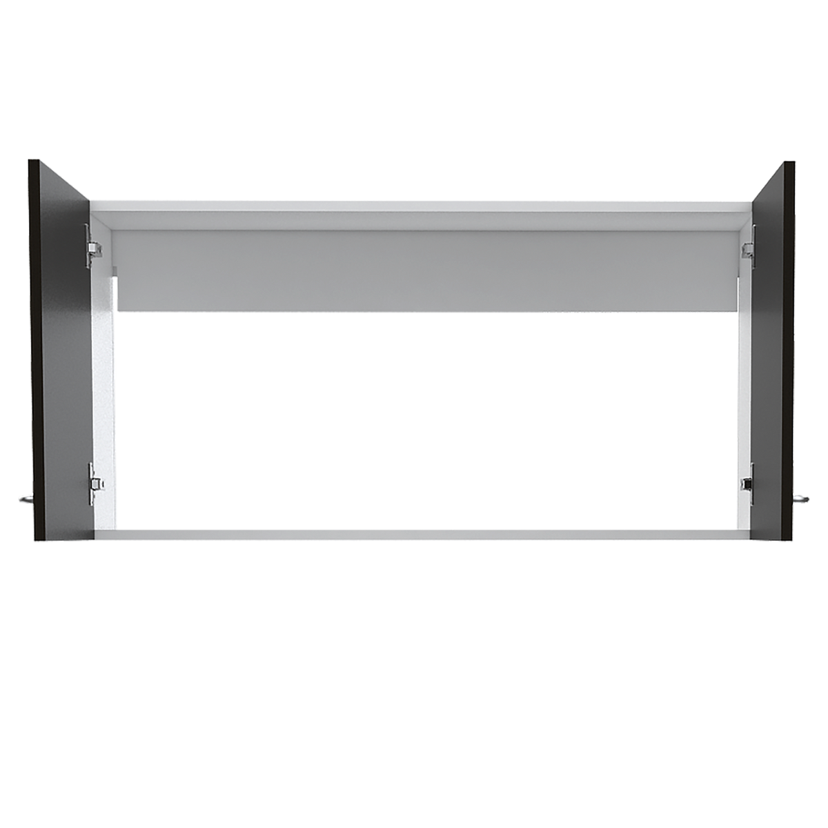 Wall Cabinet Toran, Two Shelves, Double Door, Black Wengue Finish Black Particle Board
