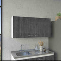 Wall Cabinet Toran, Two Shelves, Double Door, White Smokey Oak Finish Multicolor Particle Board