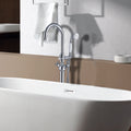 Freestanding Bathtub Faucet With Hand Shower Chrome Metal