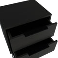 Nightstand Skyoner 2, Harpin Legs, Two Drawers, Black Wengue Finish Black Particle Board