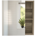 Medicine Cabinet Mirror Clifton, Five Internal Shelves, Pine Finish Walnut Particle Board