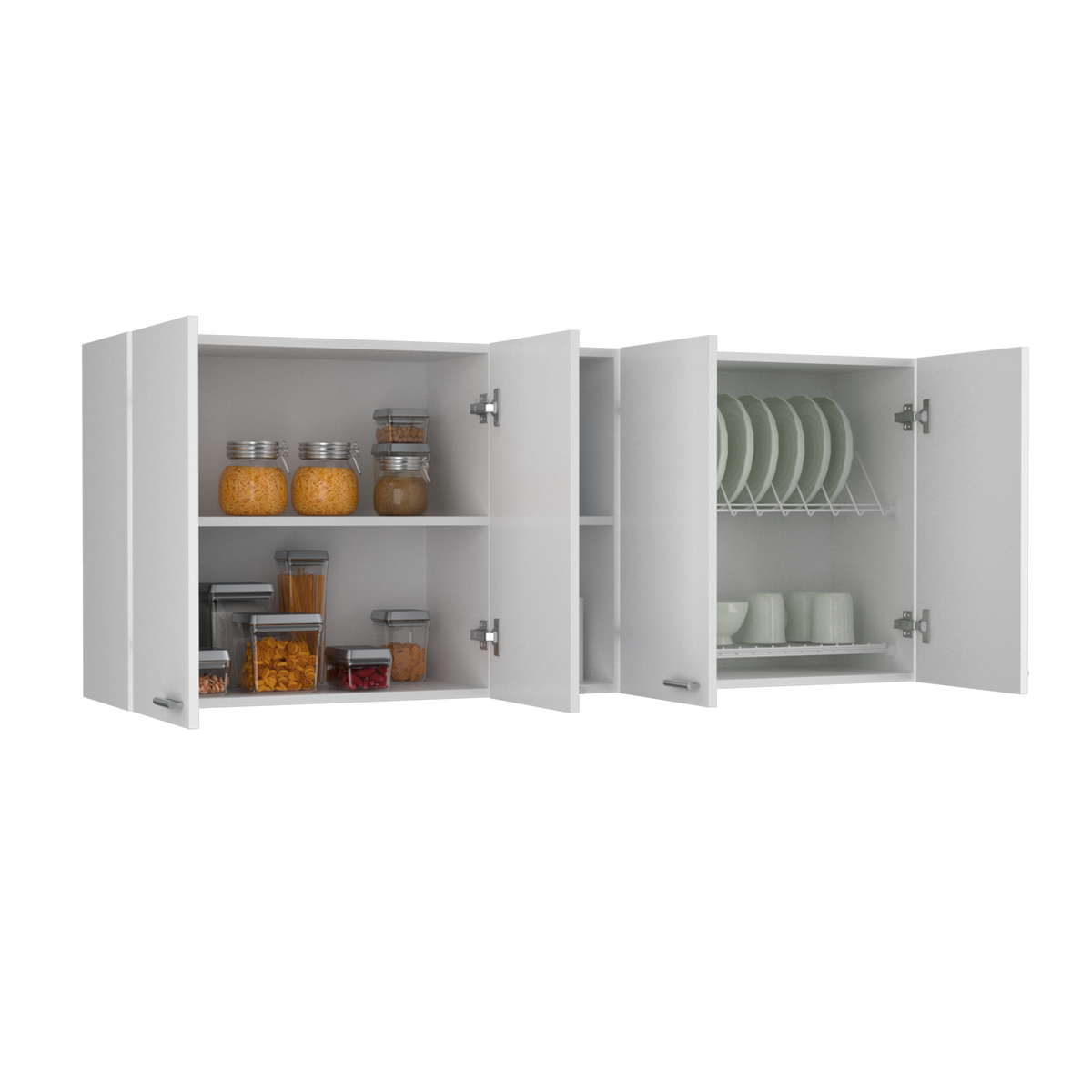 Wall Cabinet Ontario, Double Door, White Finish White Particle Board
