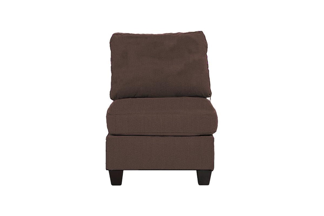 Living Room Furniture Armless Chair Black Coffee Linen Like Fabric 1Pc Cushion Armless Chair Wooden Legs Coffee Primary Living Space Modern,Transitional Fabric