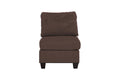Living Room Furniture Armless Chair Black Coffee Linen Like Fabric 1Pc Cushion Armless Chair Wooden Legs Coffee Primary Living Space Modern,Transitional Fabric