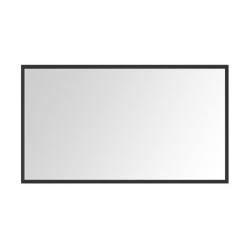 72In. W X 48In. H Metal Framed Bathroom Mirror For Wall, Rectangle Mirror, Bathroom Vanity Mirror Farmhouse, Anti Rust, Hangs Horizontally Or Vertiy Matte Black Aluminium