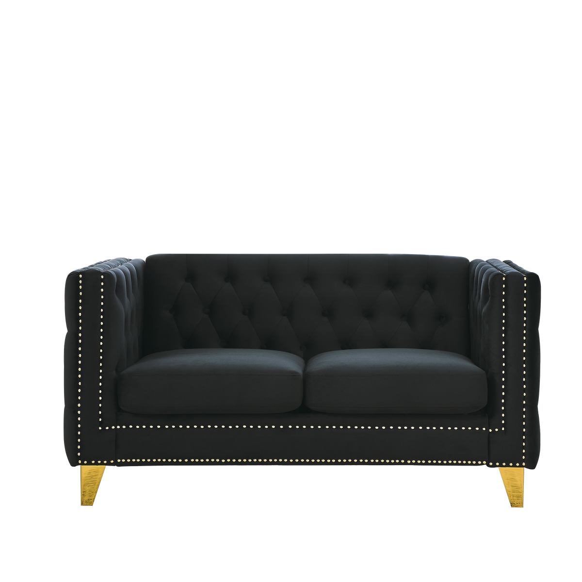 3 Seater 2 Seater Combination Sofa.Black Velvet Black Foam Velvet