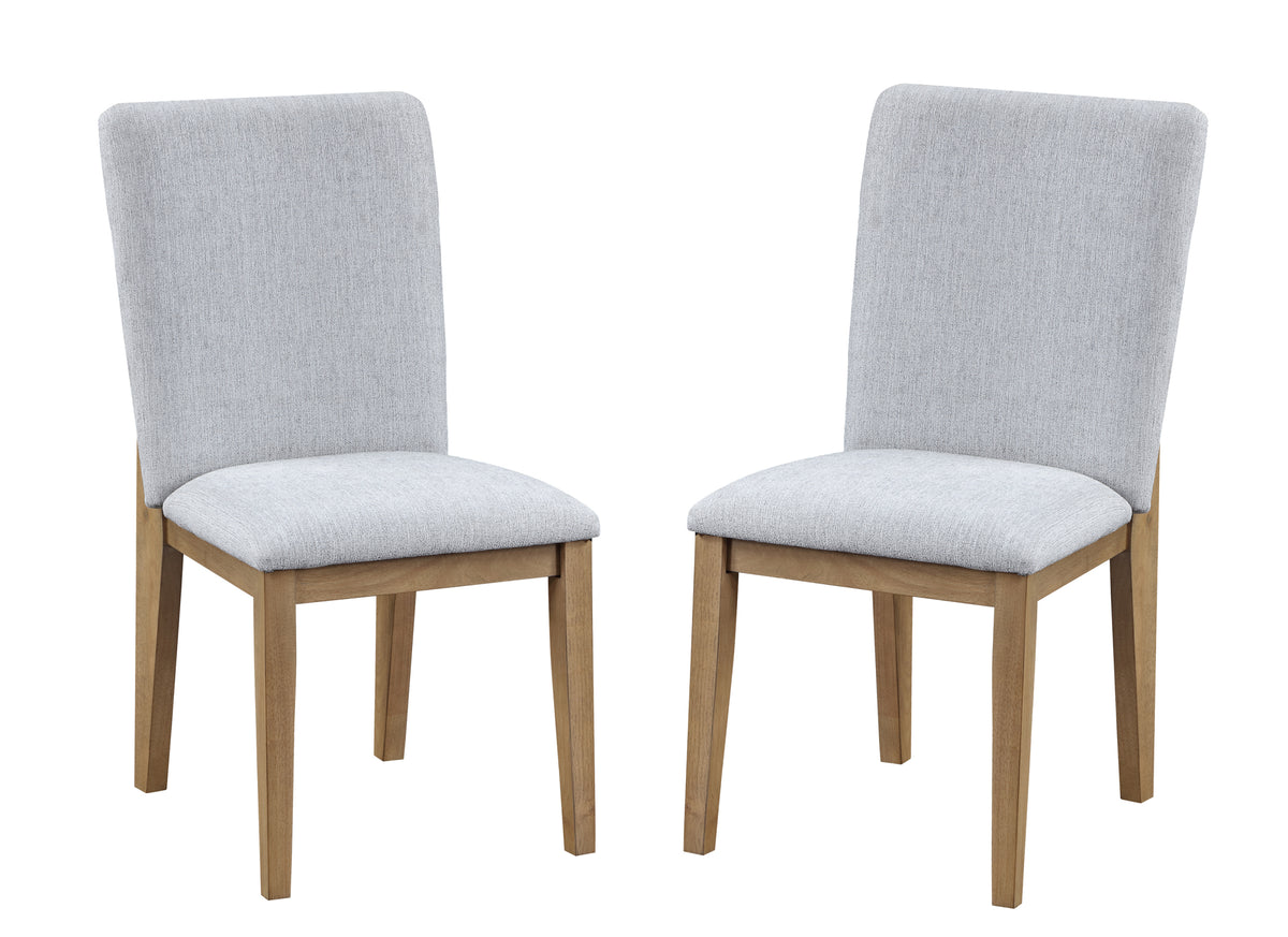 Delphine Set Of 2 Gray Linen Fabric 19" Dining Chair Gray Mdf