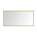96In. W X 48In. H Metal Framed Bathroom Mirror For Wall, X Inch Rectangle Mirror, Bathroom Vanity Mirror Farmhouse, Anti Rust, Hangs Horizontally Or Vertiy Gold Aluminium