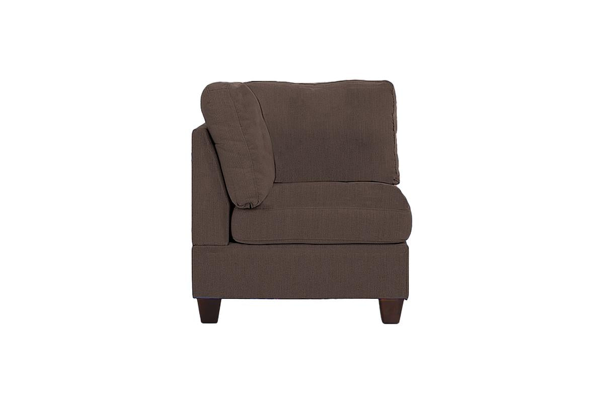 Modular Sofa Set 6Pc Set Living Room Furniture Sofa Loveseat Couch Black Coffee Linen Like Fabric 4X Corner Wedge 1X Armless Chair And 1X Ottoman Coffee Primary Living Space Cushion Back