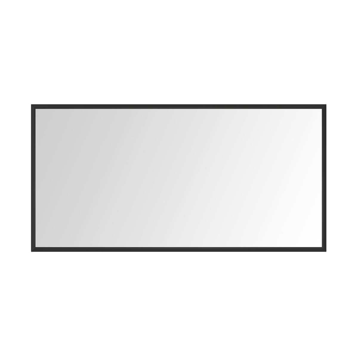 72In. W X 48In. H Metal Framed Bathroom Mirror For Wall, Rectangle Mirror, Bathroom Vanity Mirror Farmhouse, Anti Rust, Hangs Horizontally Or Vertiy Matte Black Aluminium