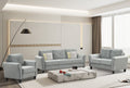 Fashionable Living Room Sofa For 3 People, Gray Fabric Antique Dark Grey Brown Polyester Wood Primary Living Space Soft American Traditional Rubberwood Memory Foam And Polyurethane Foam Polyester 3