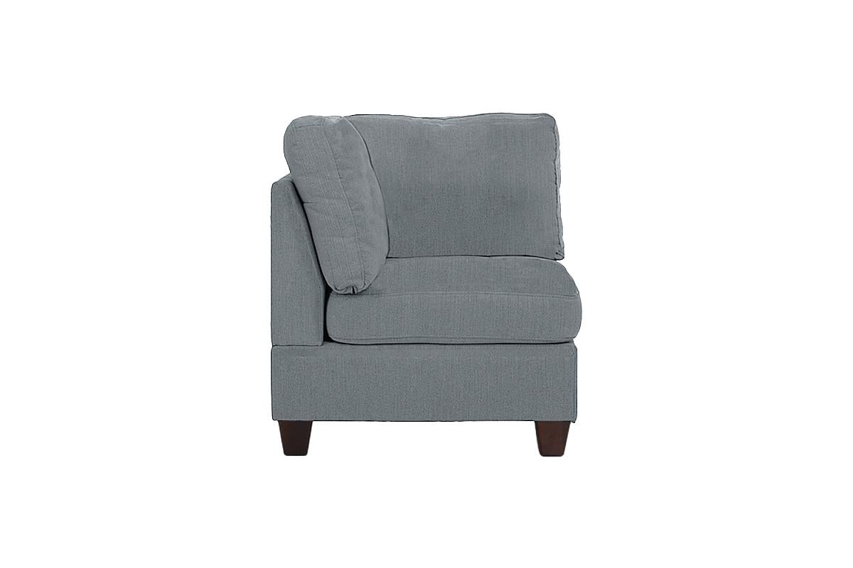 Living Room Furniture Corner Wedge Grey Linen Like Fabric 1Pc Cushion Wedge Sofa Wooden Legs Grey Primary Living Space Modern,Transitional Fabric