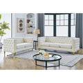 3 Seater 2 Seater Combination Sofa.Beige Velvet Beige Foam Velvet
