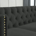 3 Seater 2 Seater Combination Sofa.Black Velvet Black Foam Velvet