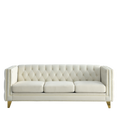 3 Seater 2 Seater Combination Sofa.Beige Velvet Beige Foam Velvet
