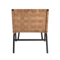 Camden Woven Brown Leather Accent Chair Brown Foam Leather