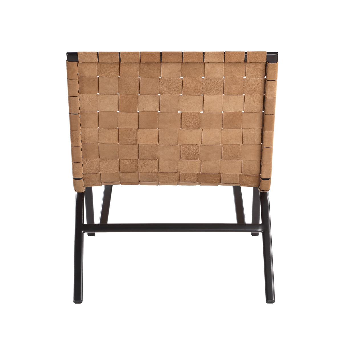 Camden Woven Brown Leather Accent Chair Brown Foam Leather