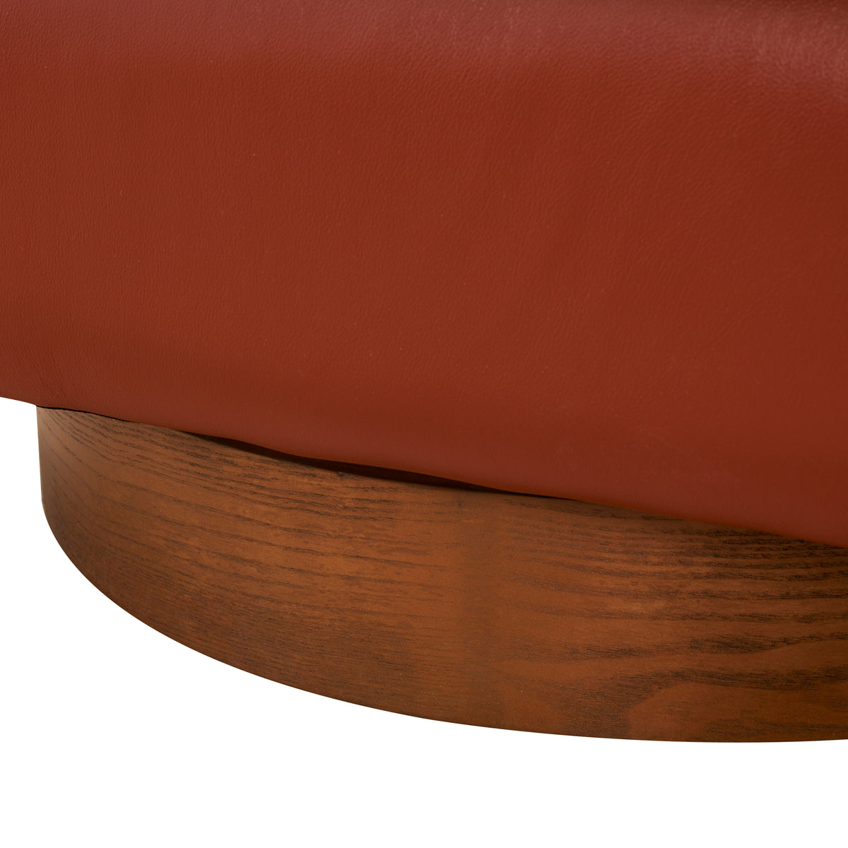 Tessa Caramel Top Grain Leather Wood Base Swivel Chair Caramel Foam Leather
