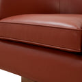 Tessa Caramel Top Grain Leather Wood Base Swivel Chair Caramel Foam Leather