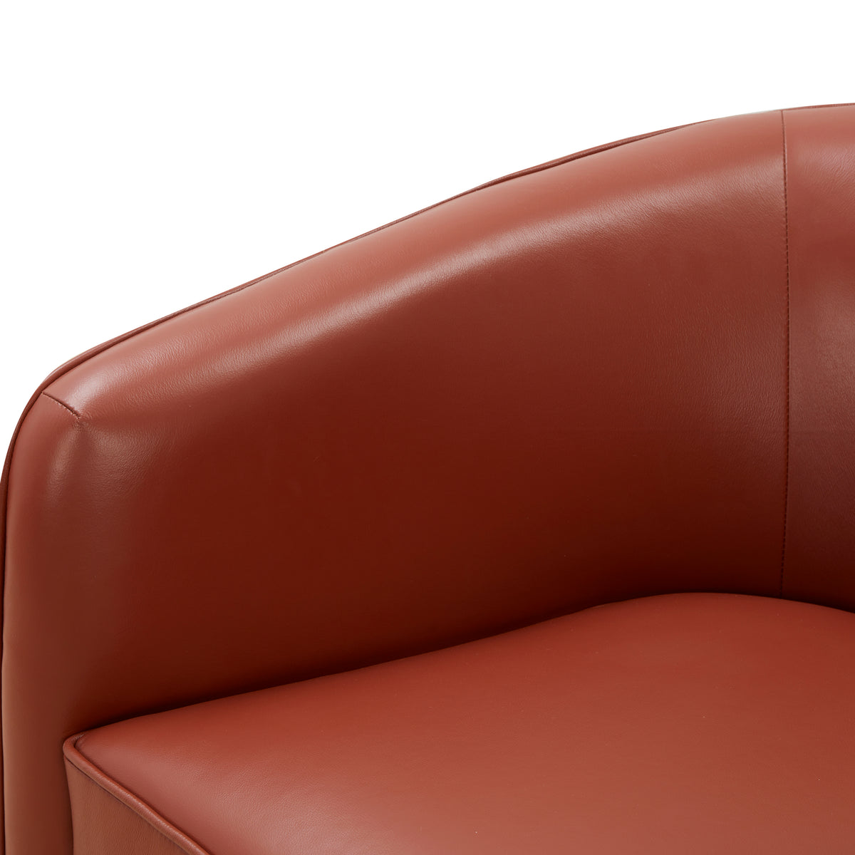 Tessa Caramel Top Grain Leather Wood Base Swivel Chair Caramel Foam Leather
