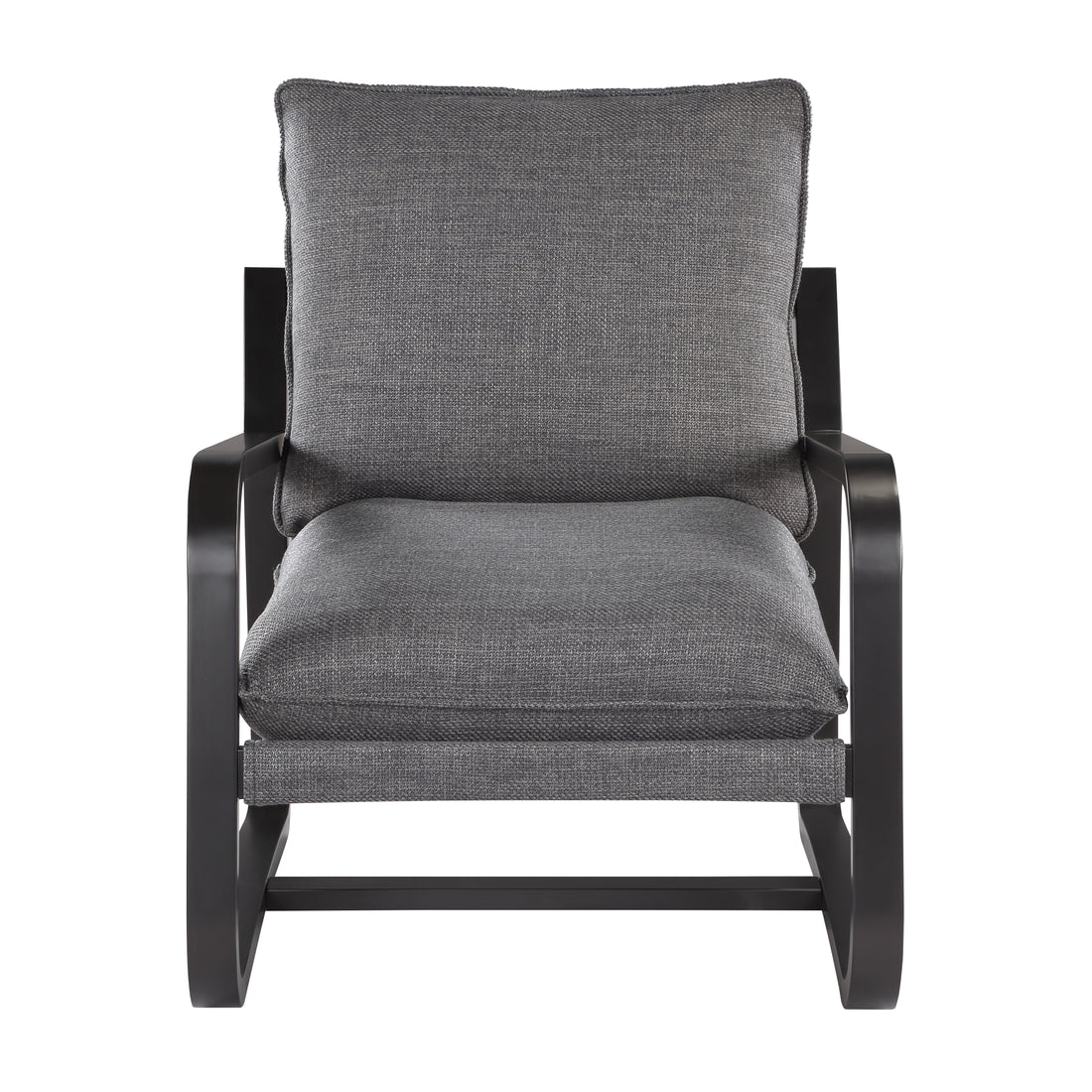 Blaire Sling Chair Upholstered In Charcoal Fabric With Metal Frame Charcoal Foam Polyester
