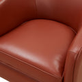 Tessa Caramel Top Grain Leather Wood Base Swivel Chair Caramel Foam Leather