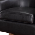Maisy Brown Faux Leather Wood Base Barrel Swivel Chair Brown Foam Polyester