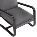 Blaire Sling Chair Upholstered In Charcoal Fabric With Metal Frame Charcoal Foam Polyester