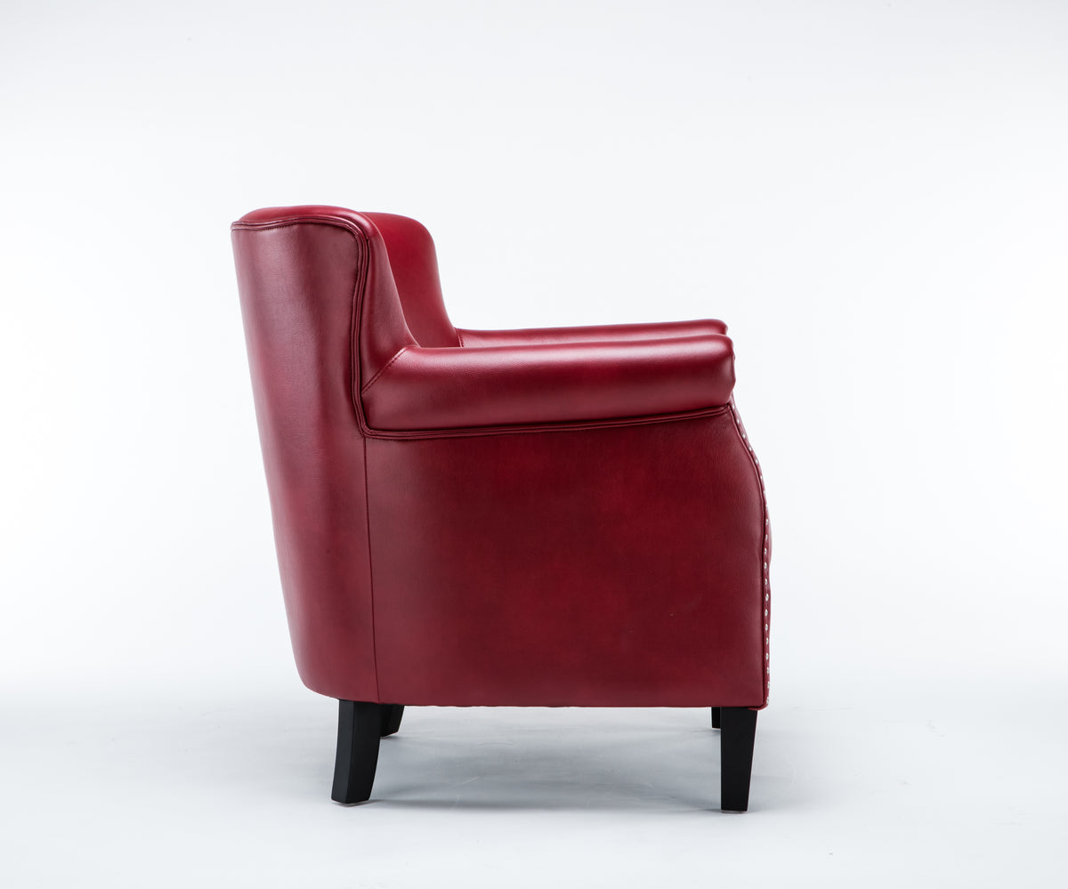 Hadley Red Club Chair Red Foam Polyester Blend