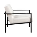 Millie Oatmeal White Stationary Metal Accent Chair Off White Foam Polyester