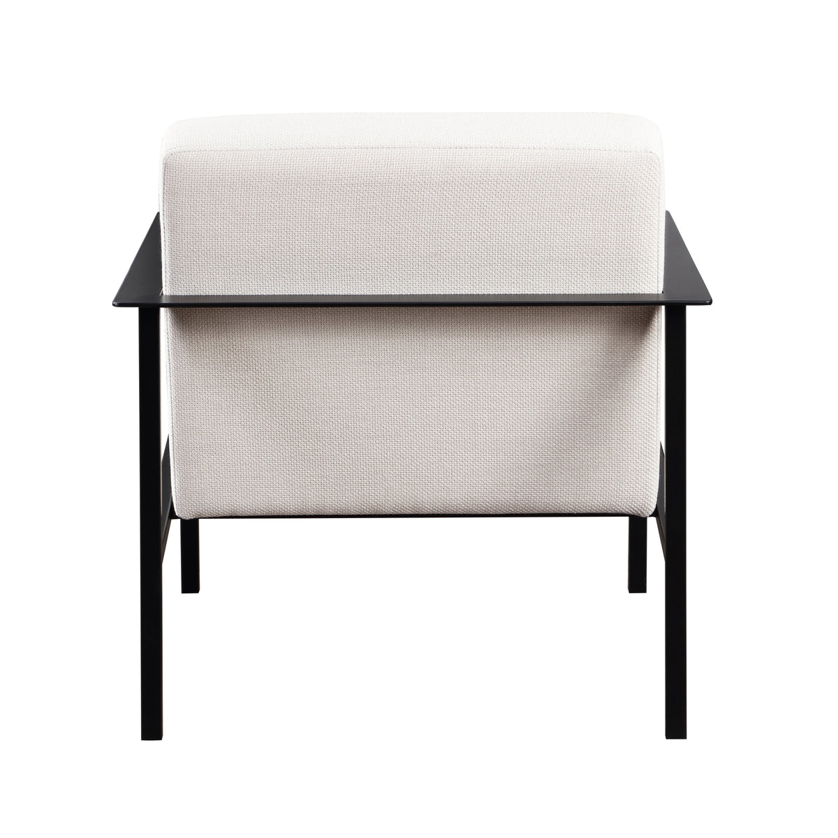 Millie Oatmeal White Stationary Metal Accent Chair Off White Foam Polyester