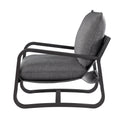 Blaire Sling Chair Upholstered In Charcoal Fabric With Metal Frame Charcoal Foam Polyester