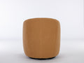 Teddy Fabric Swivel Accent Armchair Barrel Chair With Black Powder Coating Metal Ring,Khaki Khaki Foam Wool