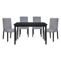 Gray Velvet Upholstered Side Chairs Set Of 2Pc Black Finish Wood Frame Casual Dining Room Furniture Black Dining Room Casual Side Chair Wood
