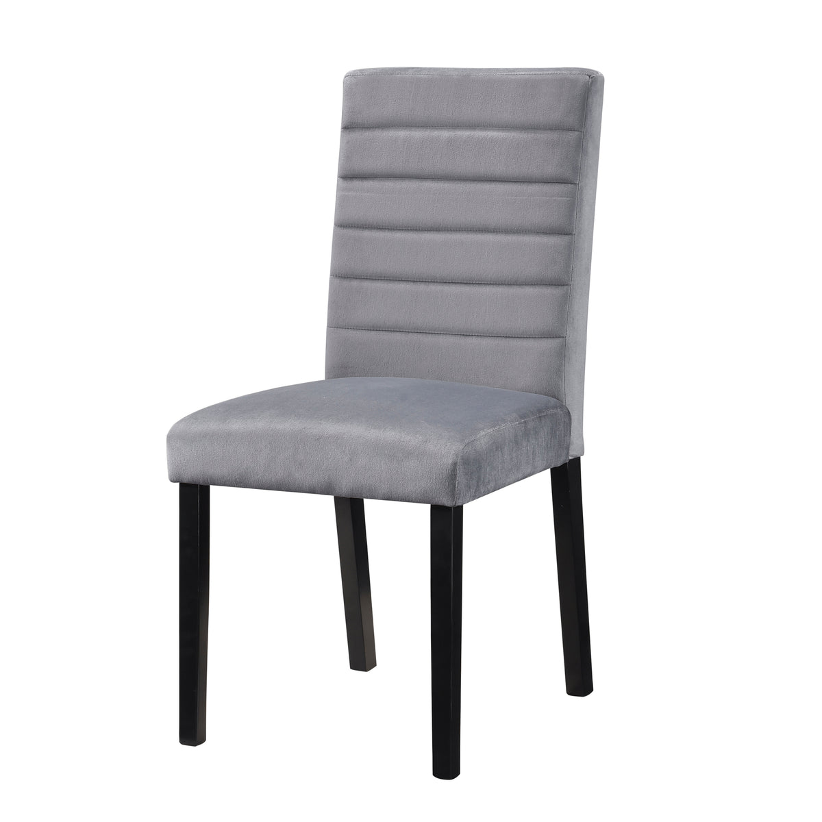 Gray Velvet Upholstered Side Chairs Set Of 2Pc Black Finish Wood Frame Casual Dining Room Furniture Black Dining Room Casual Side Chair Wood