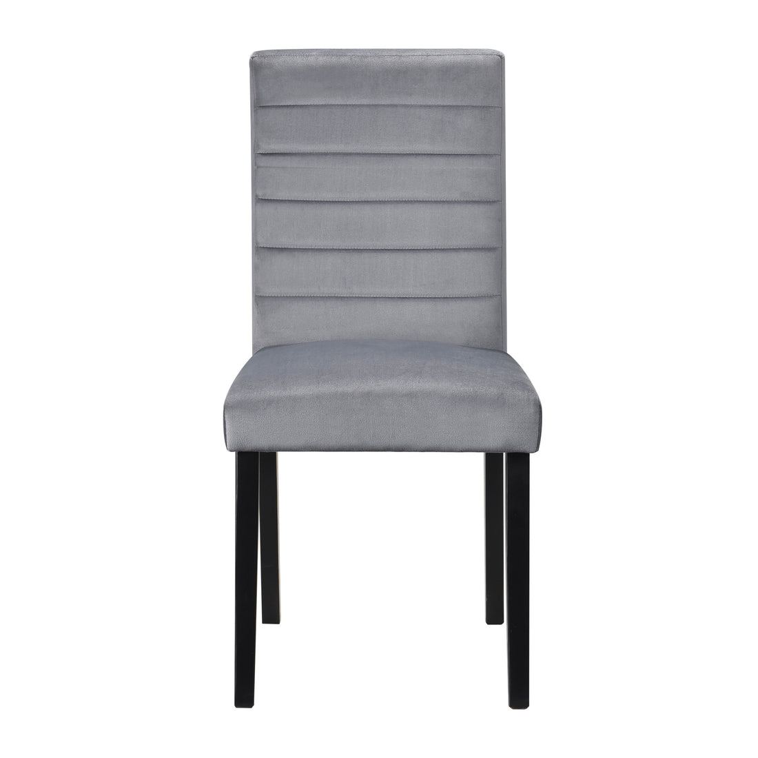 Gray Velvet Upholstered Side Chairs Set Of 2Pc Black Finish Wood Frame Casual Dining Room Furniture Black Dining Room Casual Side Chair Wood