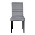 Gray Velvet Upholstered Side Chairs Set Of 2Pc Black Finish Wood Frame Casual Dining Room Furniture Black Dining Room Casual Side Chair Wood