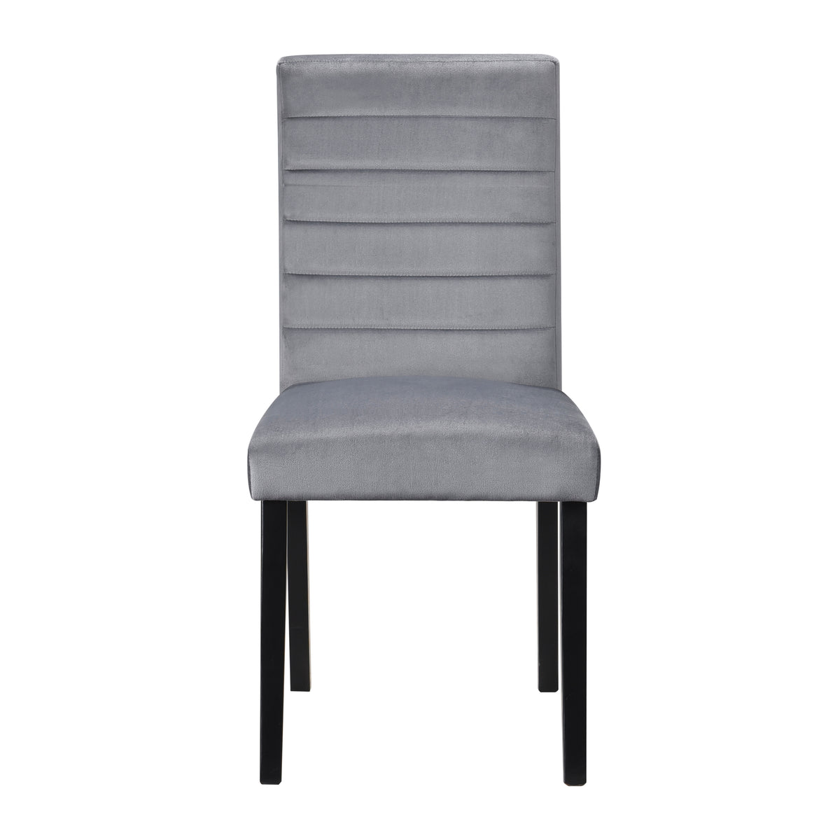 Gray Velvet Upholstered Side Chairs Set Of 2Pc Black Finish Wood Frame Casual Dining Room Furniture Black Dining Room Casual Side Chair Wood