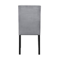 Gray Velvet Upholstered Side Chairs Set Of 2Pc Black Finish Wood Frame Casual Dining Room Furniture Black Dining Room Casual Side Chair Wood