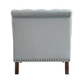 Luxurious Living Room Accent Chair 1Pc Gray Velvet Upholstered Button Tufted Trim Modern Living Room Furniture Gray Primary Living Space Classic,Luxury,Modern Solid Wood